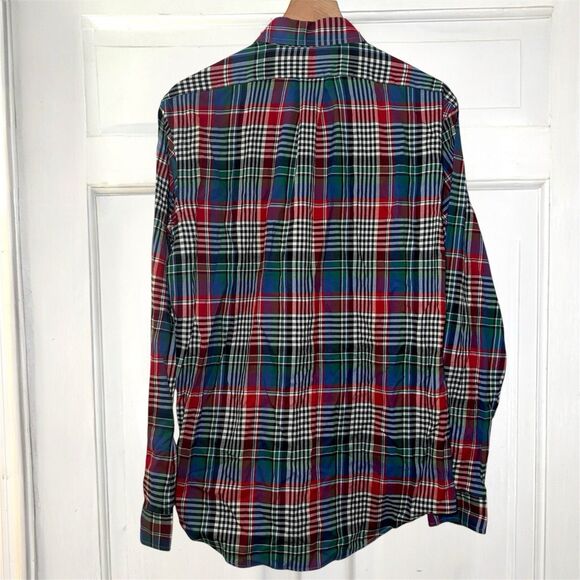 Ralph Lauren Custom Fit Multicolor Plaid Men's M Long Sleeve Button Down Shirt - Picture 5 of 8
